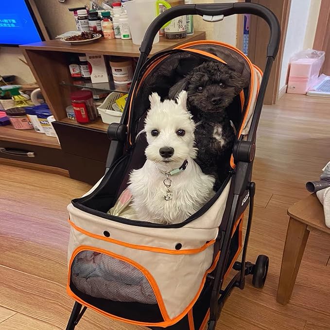 Dog Stroller Pet Stroller Cat Stroller Advanced Portable 1-Hand Quick