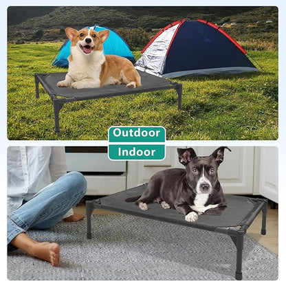 Extra Large Elevated Outdoor Dog Bed 49x33x9in Raised Dog Bed Summer Waterproof Dog Cot Bed Breathable Teslin Mesh 120 lbs
