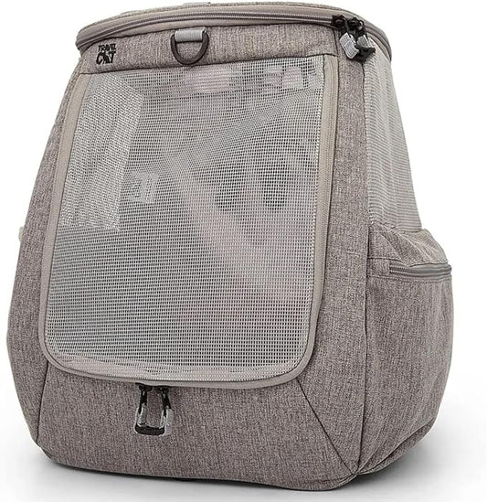 Travel Cat Navigator Carrier Bag - Premium Cat Backpacks for Carrying Cats, Travel, Hiking, Outdoor Use - Grey Mesh Backpacks for Small, Medium, Large Cats up to 25 LBS with Side Pockets, Zipper Clips