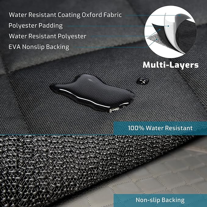 Veckle SUV Cargo Liner for Dogs Water Resistant Dog Trunk Cover with Side Flaps Nonslip Pet Cover