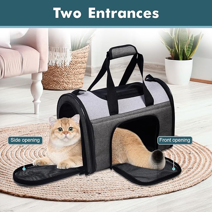 JESPET Soft-Sided Kennel Pet Carrier for Small Dogs, Cats, Puppy, Airline Approved Cat Carriers Dog Carrier Collapsible, Travel Handbag & Car Seat