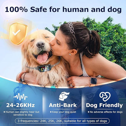 Bark Collar for Large Medium Dogs Smart Ultrasonic 7 Sensitivity
