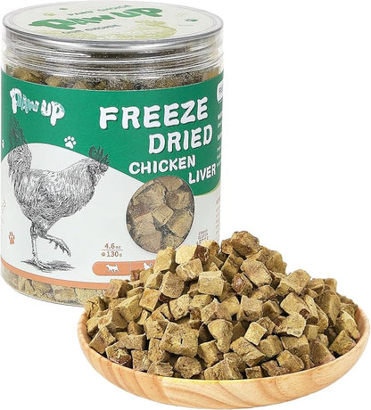 Freeze Dried Chicken Liver Pet Treats, High Protein Freeze-Dried Pet Food for Dogs, Cats, Fresh Ingredient Snacks, 4.6 oz, Rawhide Free&Grain Free