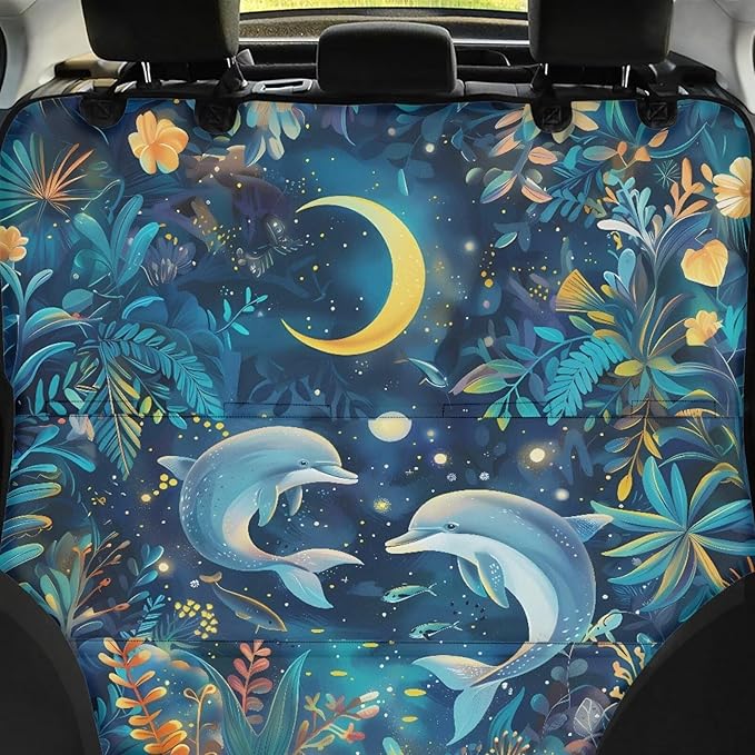AFPANQZ Moon Dolphin Seat Cover Bucket for Cars
