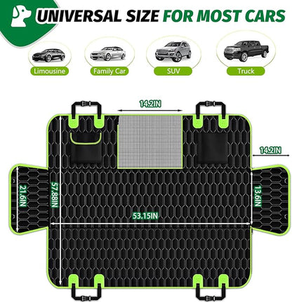 6-in-1 Dog Car Seat Cover for Back Seat 600D Waterproof