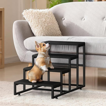 Dog Stairs for Couch Black Dog Steps Ramp for Small Medium Large Dogs 4 Tier Pet Stairs Steps with for Puppy