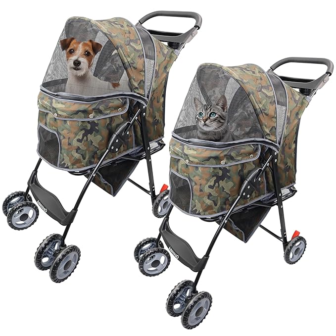 AmorosO 4 Wheels Pet Convenient Stroller