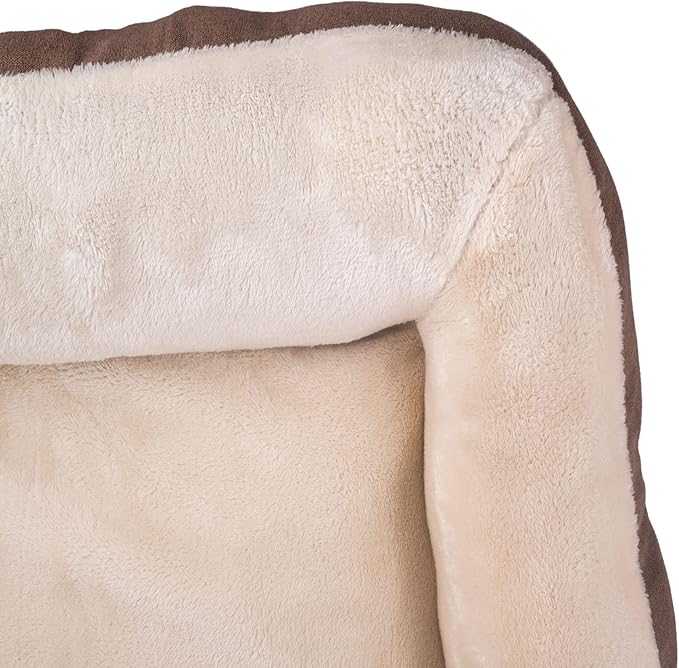 Happycare Textiles Rectangle Brown low bumper pet bed 40 x 30 inches,