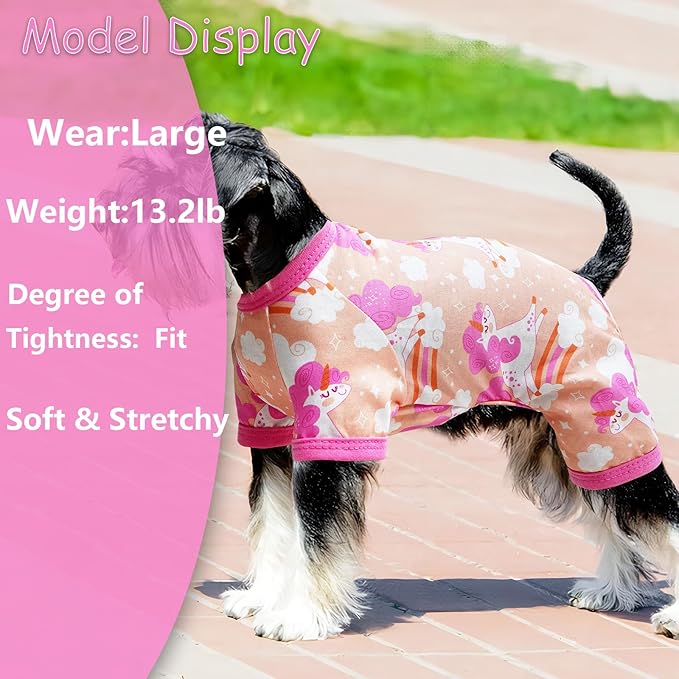 Dog Pajamas Spring Summer Dog Clothes for Small Medium Dogs Girl Boy Cute Soft Puppy Pjs Clothes Doggie Onesies Cat Pet Jammies Outfit (Medium)