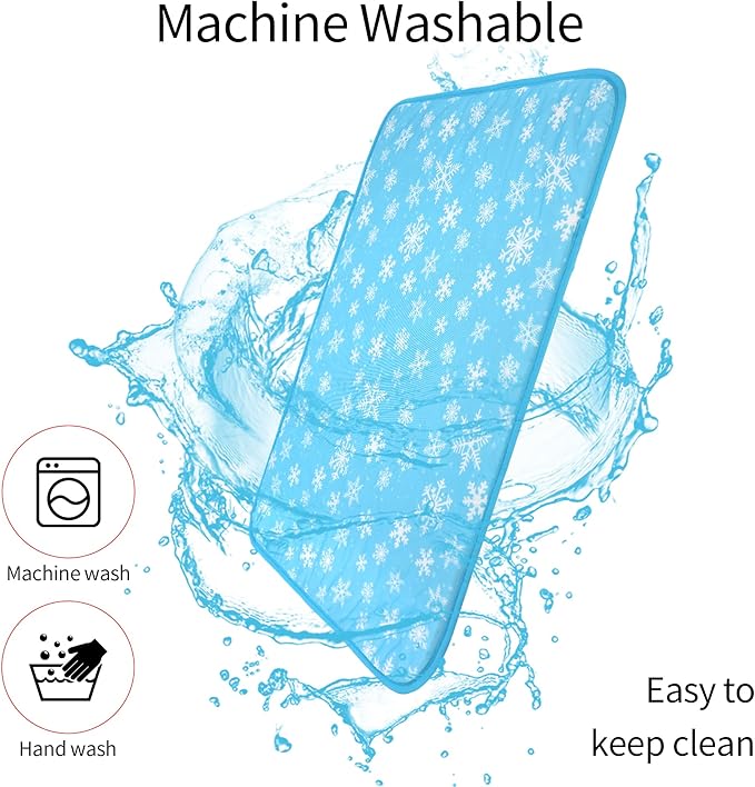 DELIFUR Dog Cooling Mat- Pet Cooling Mat Outdoor for Dogs Self Cooling Pad for Small Medium Dog Machine Washable (Large