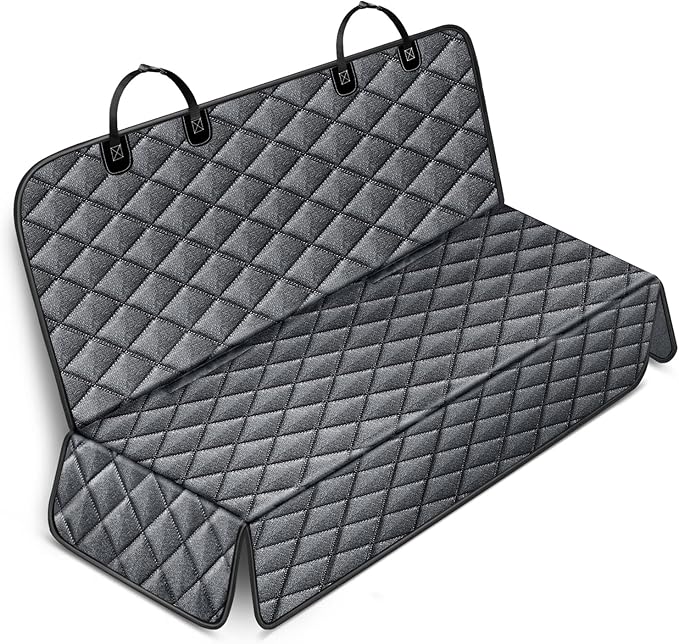 IVY&LANE Dog Car Seat Cover for Back Seat 100% Waterproof 600D Scratch (Black,53"×48")