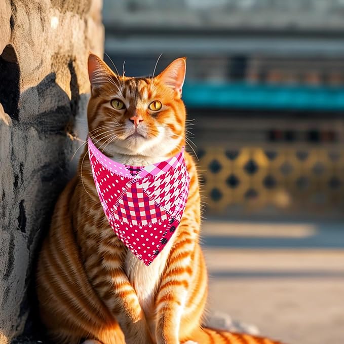 10pcs Dog Bandanas Patchwork for Xs Small Breed Dog Kerchief Triangle Bibs Scarves Pink Blue Yellow Girl Boy Grooming Costume