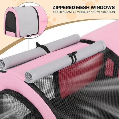 MoNiBloom Double Dog Stroller with Detachable Carrier Bags Large 4 Wheels Foldable Jogger for Small and Medium Dog Cats