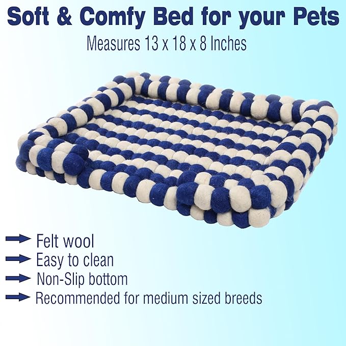 Felt Ball Dog Bed Wool Bed for Cats and Kittens Fabric Pet Beds Luxury Cat Dog Bed