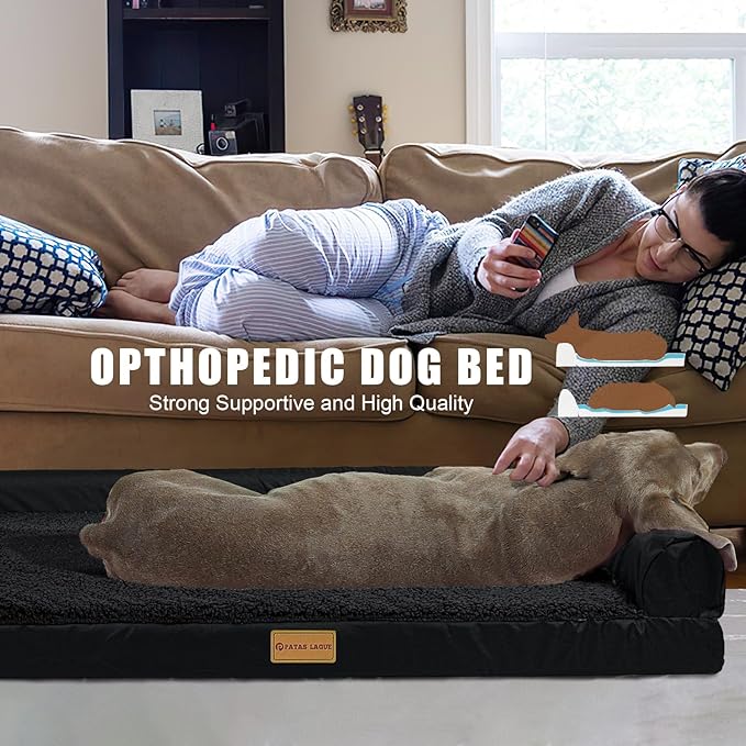 Patas Lague Orthopedic XL Dog Bed for Large Dogs 42''X28''