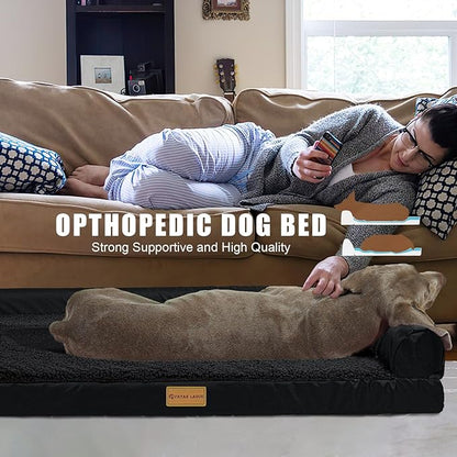 Patas Lague Orthopedic Jumbo Dog Bed for Extra Large Dogs 56''X40''