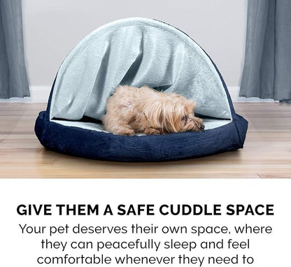 Furhaven 26" Round Memory Foam Dog Bed for Medium/Small Dogs w/ Removable Washable Cover 30 lbs 26-inch