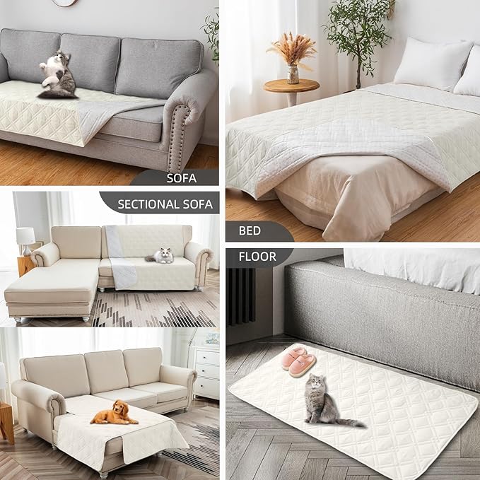 Water Resistant Dog Bed Cover Pet Blanket with Anti-Slip Back for Furniture Bed Couch Sofa (82x96 Inch