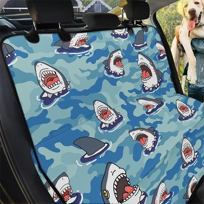 AFPANQZ Cartoon Shark Seat Cover for Cars Back