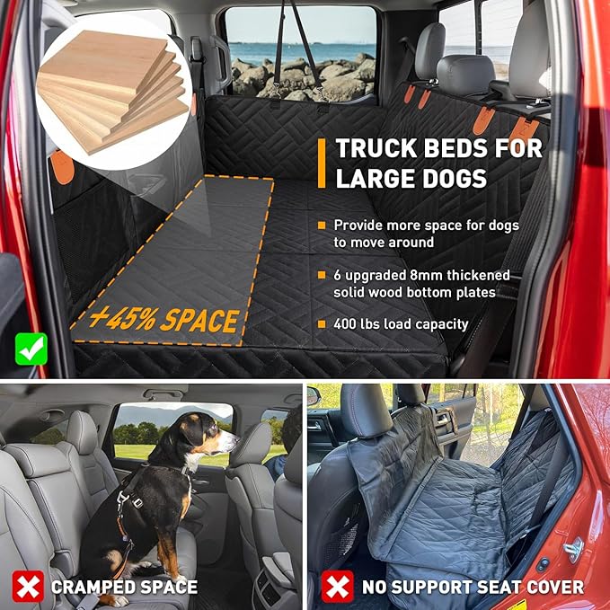Dog Seat Cover for Trucks Back Seat Extender for Dog F150, RAM1500,