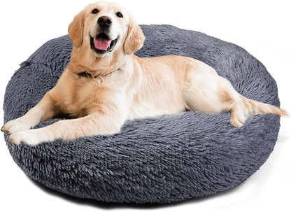 Aurako Cat Bed Dog Bed Round Cushion Pet 28" Dark