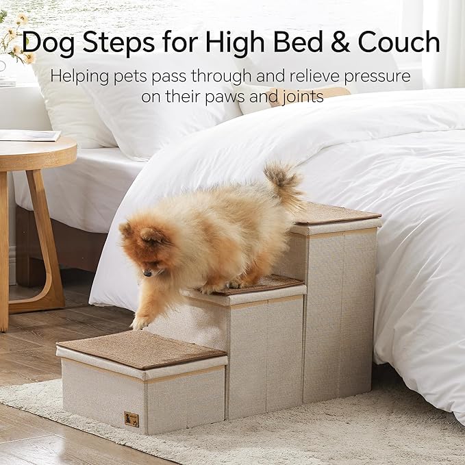 BEDELITE Dog Stairs for Small Medium or Large Dogs 3 Tiers 17" H,