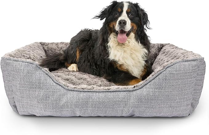 FURTIME Dog Bed for Large Medium Small Dogs Soft Washable Pet Bed Orthopedic Dog Sofa Bed Breathable Rectangle Sleeping Bed Anti-Slip Bottom(25''