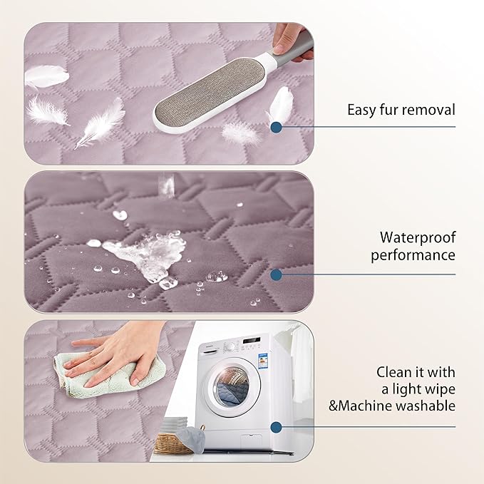 gogobunny 100% Double Sided Waterproof Dog Blanket Soft Pet Bed Cover Reversible Protect Furniture Couch Sofa Car for Puppy Large Dog Cat (Dark Sea Fog/Light Sea Fog 52x82 Inch 1))