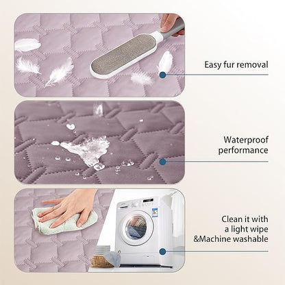 gogobunny 100% Double Sided Waterproof Dog Blanket Soft Pet Bed Cover Reversible Protect Furniture Couch Sofa Car for Puppy Large Dog Cat (Dark Sea Fog/Light Sea Fog 30x70 Inch 1))