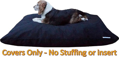 Dogbed4less Do It Yourself DIY Pet Bed Pillow Duvet Canvas Cover + Waterproof Internal case for Dog/Cat at Large 48"X29" Black Color
