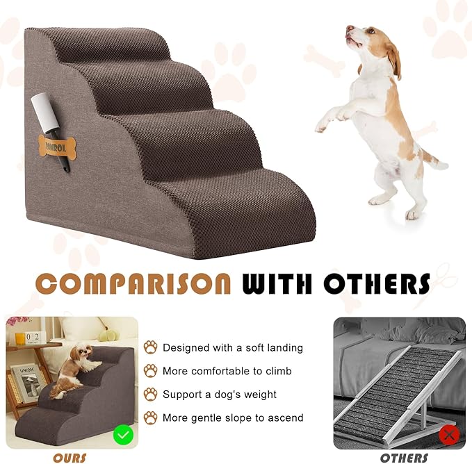Dog Stairs 4-Tiers,Coffee