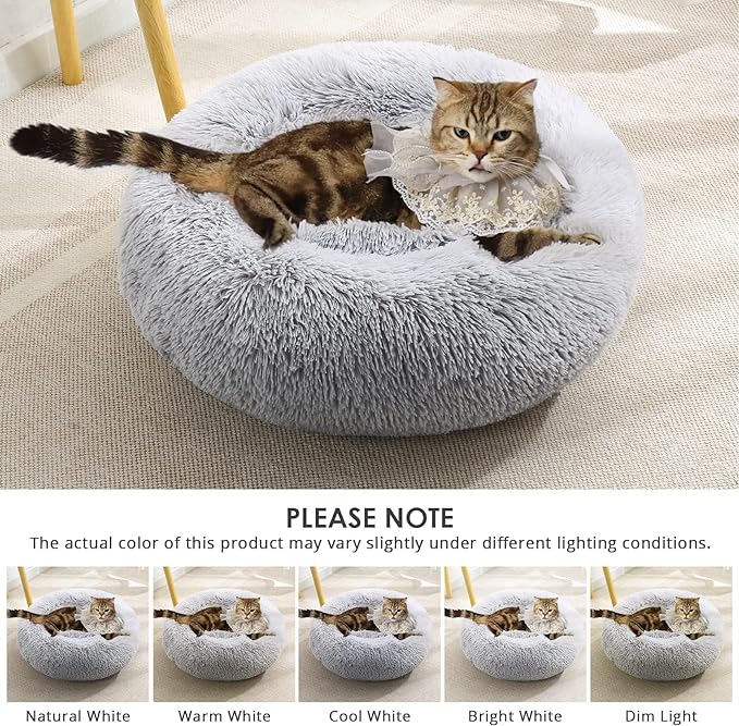 JOLLYVOGUE Calming Donut Dog Bed (27")