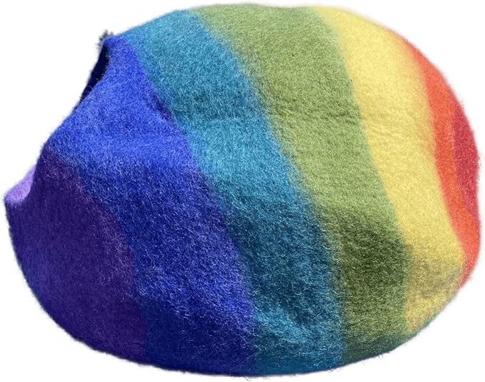 Yeti Pet Cave Pet Bed for Cats and Small Dogs, 100% New Zealand Wool, Rainbow