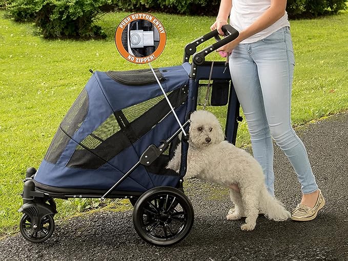 Pet Gear NO-Zip Pet Stroller with Dual Entry 1 Model, 4 Colors