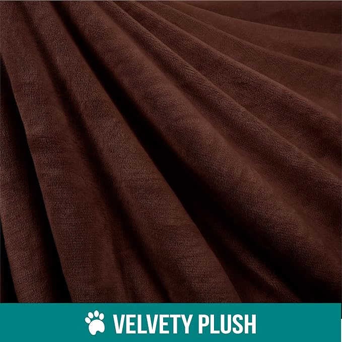 PetAmi WATERPROOF Dog Blanket for Bed 90x90 Brown