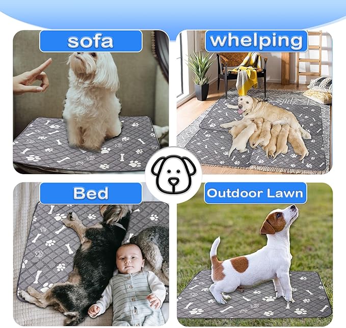 Washable Pee Pads for Dogs 4-Pack,18"x24" Super