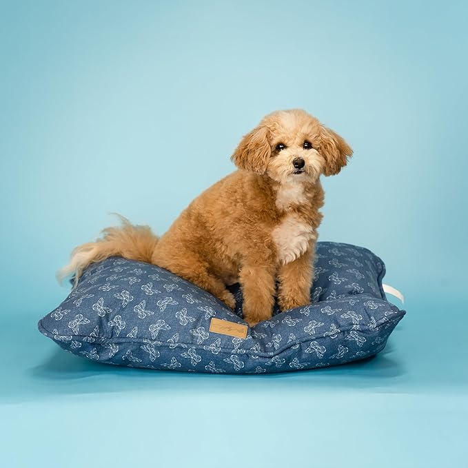 Doggy Parton Rustic Denim Butterfly Bed