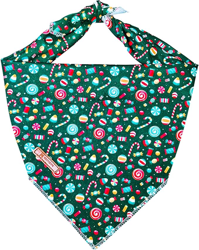 Christmas Day Dog Bandana Red Green Plaid Cotton