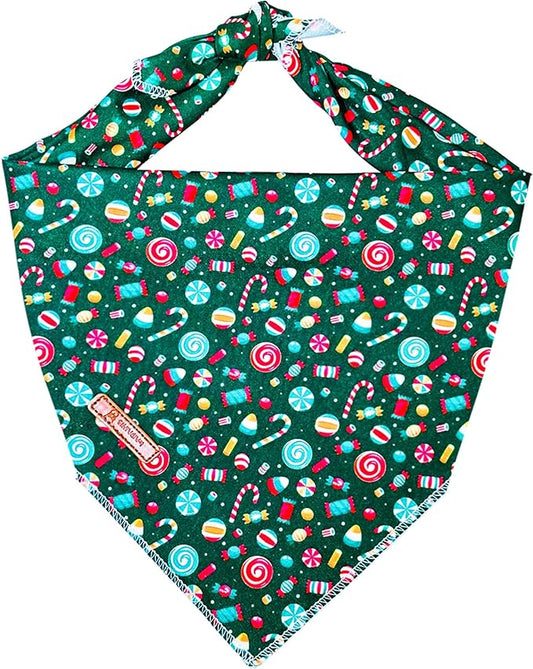 Christmas Day Dog Bandana Red Green Plaid Cotton