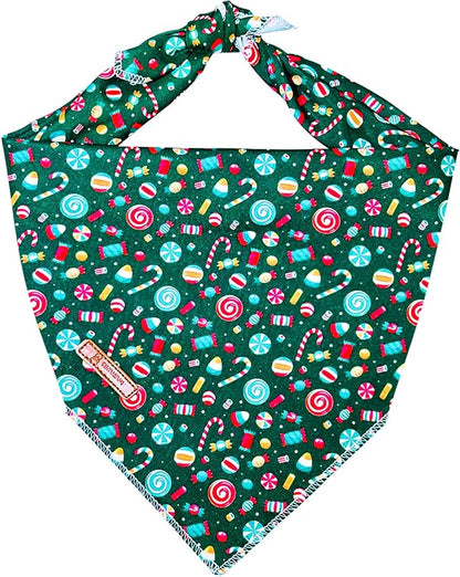 Christmas Day Dog Bandana Red Green Plaid Cotton