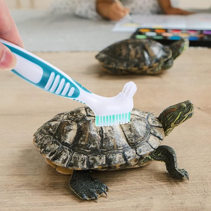 Hamster Mini Brush Brace Braces False Toothbrush Clean Cleaner Rubber Handle Double-Sided Turtle Shell Cleaning Brush Turtle Tortoise Shell Mud Clean Brush Water Turtle