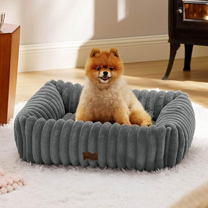 Bedsure Cute Dog Bed for Small Medium Dogs 25x21x7inches, Warm