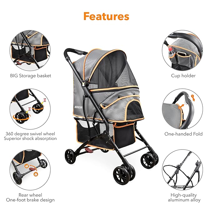 Dog Stroller for Small Medium Dogs and Cats 30LBS Puppies