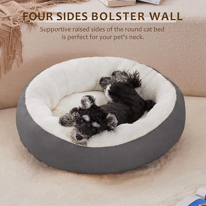 Love's cabin Round Donut Cat and Dog Cushion Bed 20in Pet