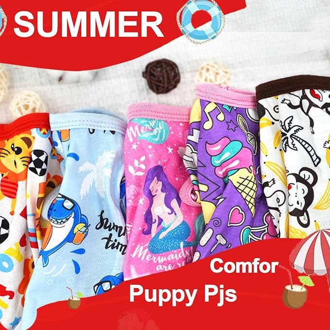 Dog Pajamas for Small Medium Dogs Summer Cute Dog Clothes Boy Girl Dog Pjs Soft Stretchy Doggie Puppy Clothes Cat Pet Jammies Outfit (Yellow