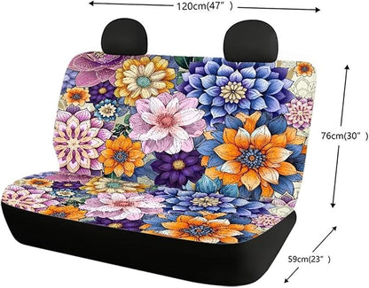 AFPANQZ Boho Flower Car Rear Seat Cover Set