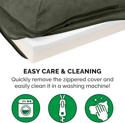 Furhaven Memory Foam Dog Bed for Large/Medium Dogs w/ Removable Bolsters & Washable Cover 55 lbs