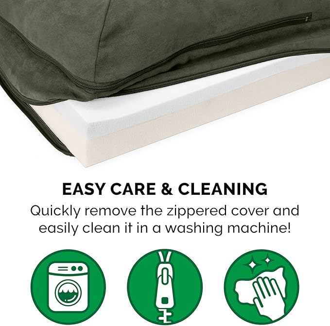 Furhaven Memory Foam Dog Bed for Large Dogs w/ Removable Bolsters & Washable Cover 95 lbs
