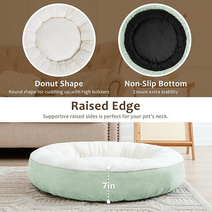 Love's cabin Round Donut Cat and Dog Cushion Bed 30in Pet