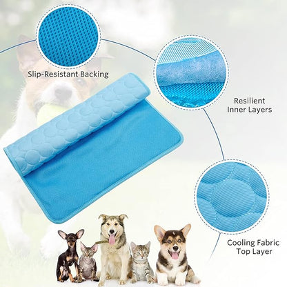 Pet Cooling Bed Mats Dog Cooling Mat Washable Comfort Breathable for Dogs and Cats Indoor Outdoor 59.05 * 39.37Inch)